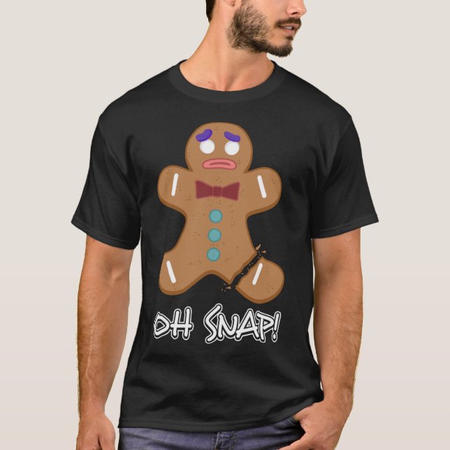 Camiseta Oh Snap Gingercake Homem de Natal Cookery Ba (Frente)