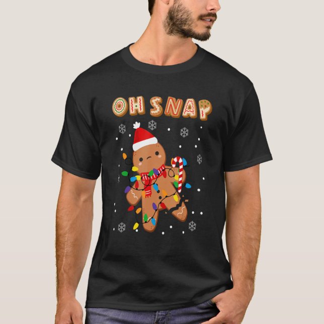 Camiseta Oh Snap Gingercake Man Christmas Cookume B (Frente)