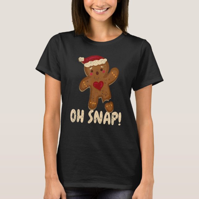 Camiseta Oh Snap Gingercake Man Cookie Broken (Frente)