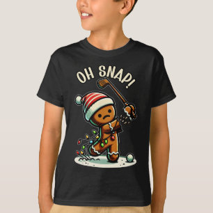 Camiseta Oh Snap Homem de Biscoito Golfer Golfe Natal Golfi