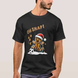 Camiseta Oh Snap Homem de Pão de Gengibre Futebol de Natal