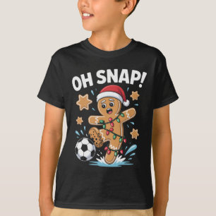 Camiseta Oh Snap Homemem de gengibre de Natal Futebol Pijam