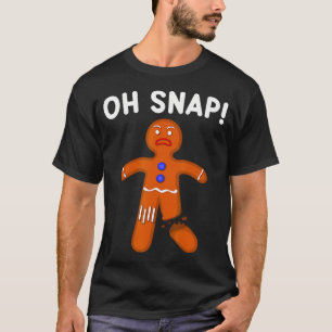Camiseta Oh Snap Homemem de Pão de Gengibre Natal Piada Cam