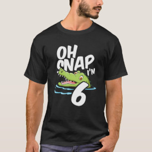 Camiseta Oh Snap I’m 6 Alligator Crocodile 6th Birthday Gat