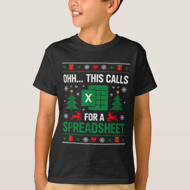 Camiseta Oh This Calls For A Spreadsheet Christmas  (Frente)