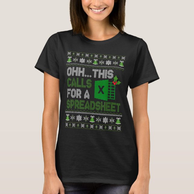 Camiseta Oh This Calls For A Spreadsheet Christmas Excel  (Frente)
