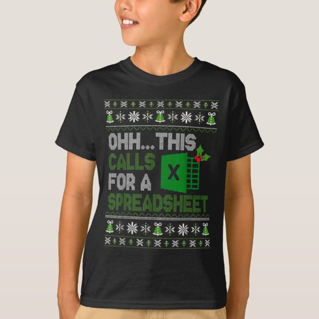 Camiseta Oh This Calls For A Spreadsheet Christmas Excel  (Frente)