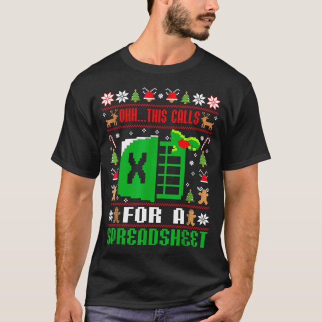 Camiseta Oh This Calls For A Spreadsheet Christmas Sweater  (Frente)