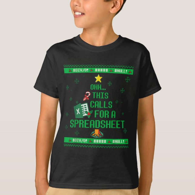 Camiseta Oh This Calls For A Spreadsheet Christmas Sweater  (Frente)