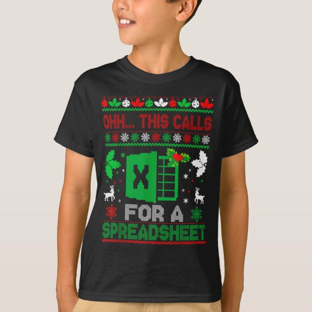 Camiseta Oh This Calls For A Spreadsheet Christmas Sweater  (Frente)