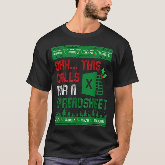 Camiseta Oh This Calls For A Spreadsheet Christmas Sweater  (Frente)