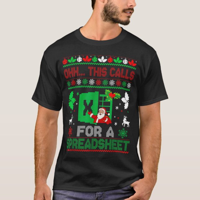 Camiseta Oh This Calls For A Spreadsheet Christmas Sweater  (Frente)
