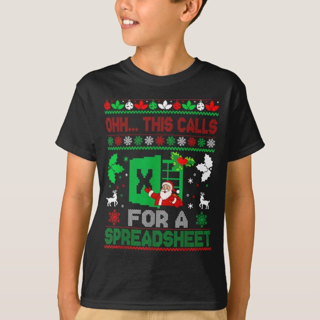 Camiseta Oh This Calls For A Spreadsheet Christmas Sweater  (Frente)