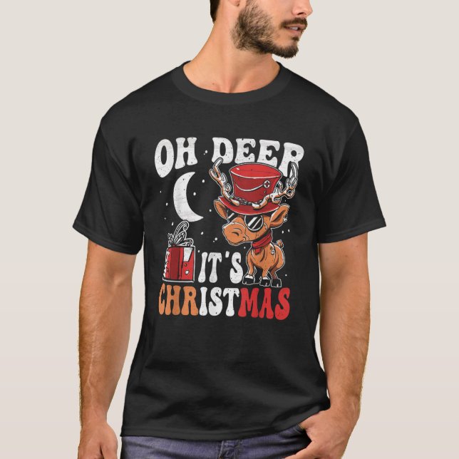 Camiseta Oh Veado É Natal Renas Engraçadas Steampunk X  (Frente)