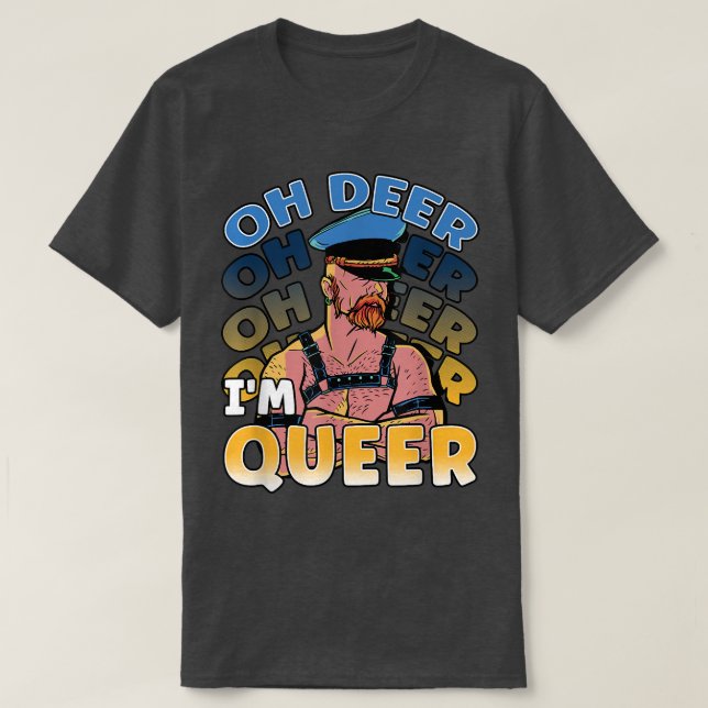 Camiseta Oh veado Eu sou Rainbow LGBT Pride  (Frente do Design)