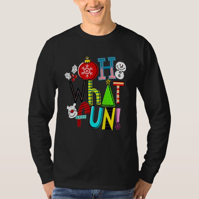 Camiseta Oh What Fun Christmas Shirt With Wreath And Tree (Frente)