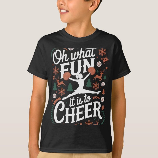 Camiseta Oh What Fun It Is To Cheer Ugly Cheerleading Xmas  (Frente)
