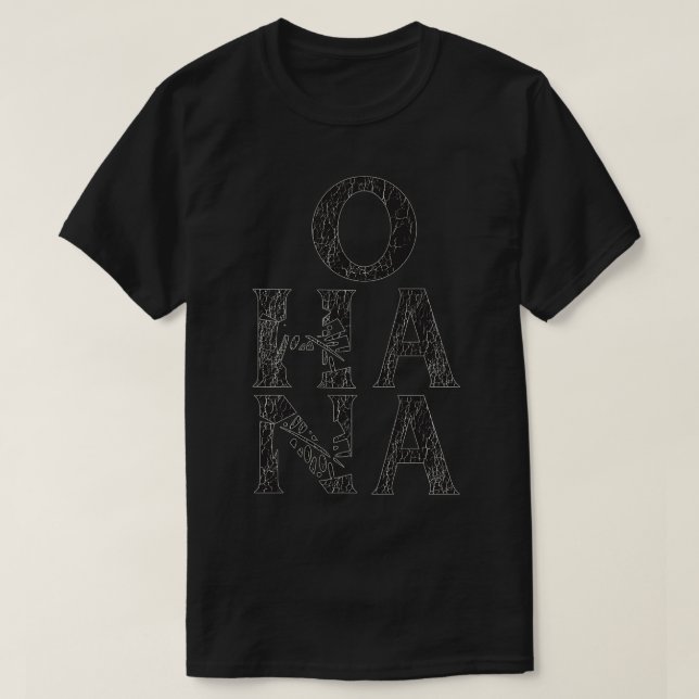 Camiseta Ohana Bold Monstera Cut Out Distressed Design  (Frente do Design)