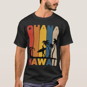 Camiseta Ohana Hawaii Surfing Retro Hawaiian Family Beach V