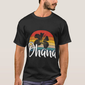 Camiseta Ohana Hawaiian Hibiscus Flower Retro Hawaii Family
