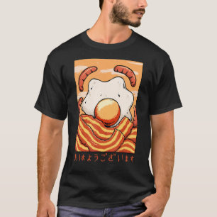 Camiseta Ohayo Egg Bacon Sausage Hotdog Comida Café da Manh