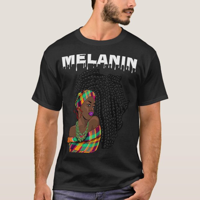 Camiseta Oheneba Drippin Melanin Black Queen Pride Africa (Frente)