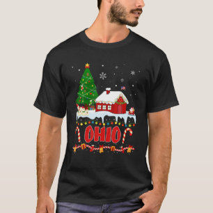 Camiseta Ohio Christmas Tree Light Pajama State of Ohio San