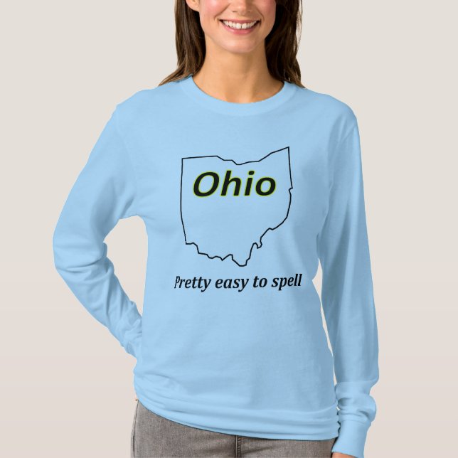 Camiseta Ohio - fácil bonito soletrar (Frente)