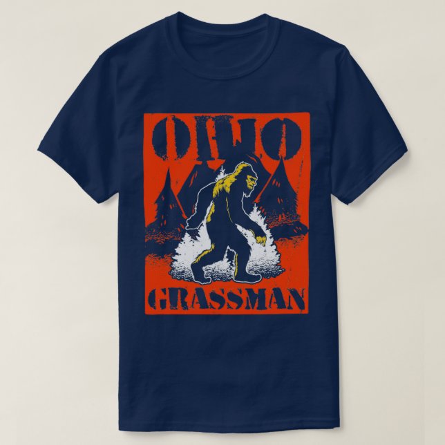 Camiseta Ohio Grassman Funny Bigfoot Sasquatch 1 (Frente do Design)