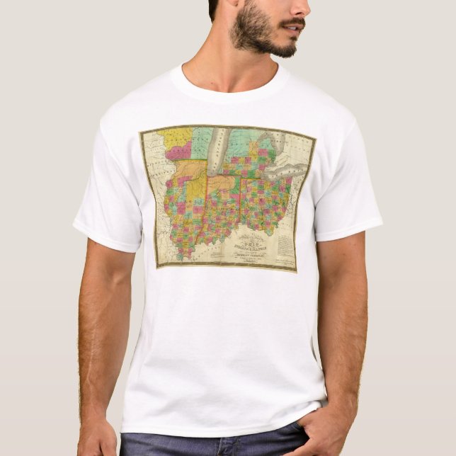 Camiseta Ohio, Indiana, e Illinois (Frente)