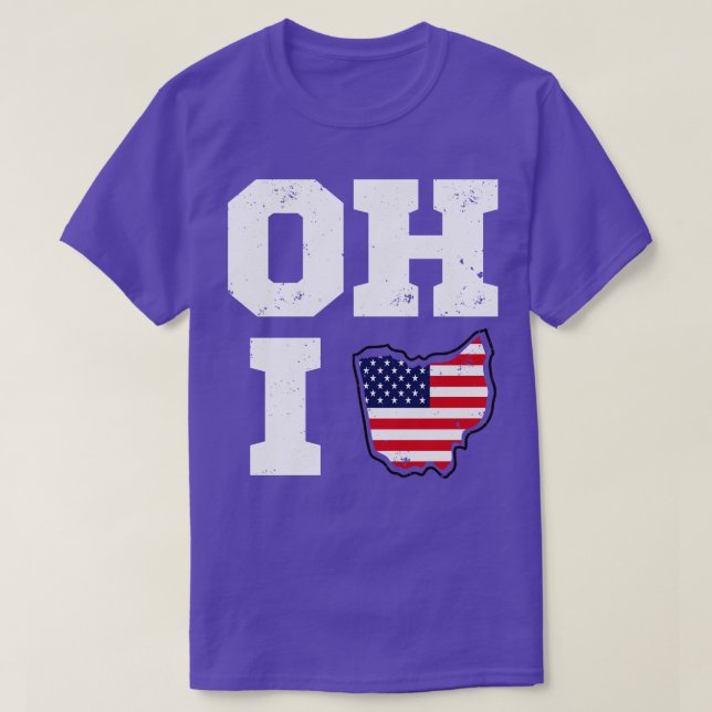 Camiseta Ohio Map State USA Flag (Frente do Design)