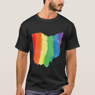 Camiseta Ohio Orgulho gay Heart Watercolor
