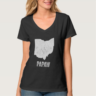 Camiseta Ohio Papaw Ohio Silhouette State Fresca Avô