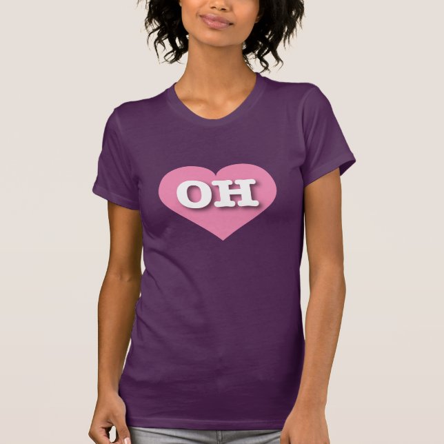 Camiseta Ohio Pink Heart - Eu amo OH (Frente)