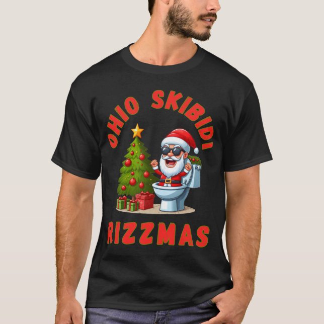 Camiseta Ohio Skibidi Rizzmas Funny Christmas Rizz Gyatt Ri (Frente)
