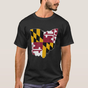 Camiseta OHIO STATE MAP MARYLAND MD Flag Roots Men Gi