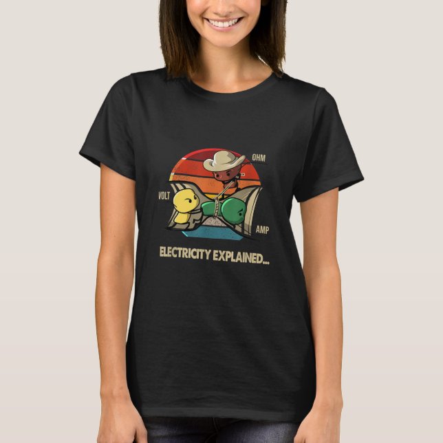 Camiseta Ohm Volt Amp Electricity Explicou Eletricidade (Frente)