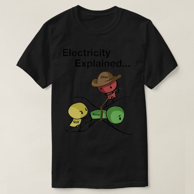 Camiseta Ohm Volt Amp Electricity Explicou Funny Electrici (Frente do Design)