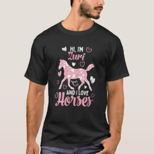 Camiseta Oi, eu sou Zuri e eu amo Cavalos Padrão de Coraçã