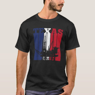 Camiseta Oil Rig Texas Us Flag Oilfield Worker Rig Drill