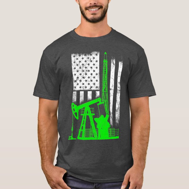 Camiseta Oilfield Flag EUA Dia de São Patrício Rig (Frente)