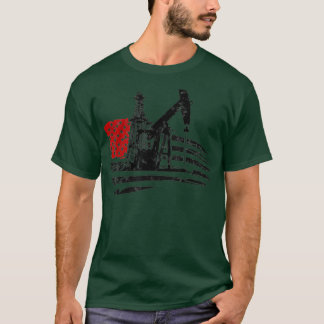 Camiseta Oilfield Patriot US Flag Oil Rig