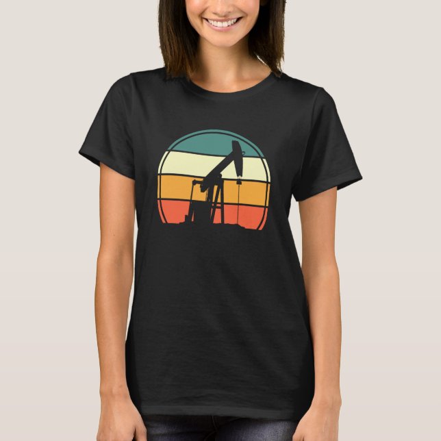 Camiseta Oilfield Pump Drilling Oilfield Worker Retro Oil R (Frente)