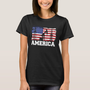 Camiseta Oilfield Ue Flag Furling Fracker Fracker Oil Ame