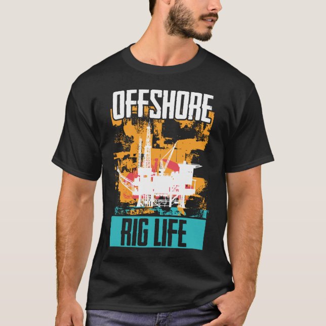 Camiseta Oilfield Worker Drighneck Ofshore Rig (Frente)