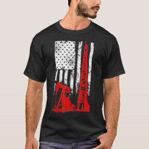 Camiseta OilfieldUS Flag Oil Rig