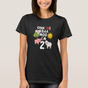 Camiseta Oink Baa Moo Eu sou 2 crianças Barn de Criação de