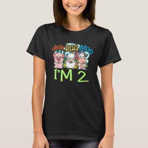 Camiseta Oink Baa Moo Eu sou 2 Fazendas Tema segundo aniver