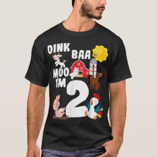 Camiseta Oink Baa Moo Im 2 Animais De Exploração Tema Birth