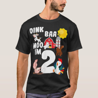 Camiseta Oink Baa Moo Im 2 Animais De Exploração Tema Birth